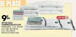 La Foir'Fouille Set de sacs compresseurs d'air polyéthylène 5xs:50x60 cm,3xm: 60 x 80 cm 2xl: 70 x 120 cm offre