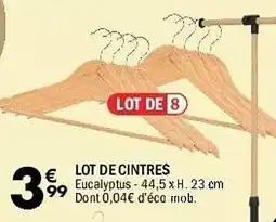 La Foir'Fouille Lot de cintres eucalyptus - 44,5 x h. 23 cm offre