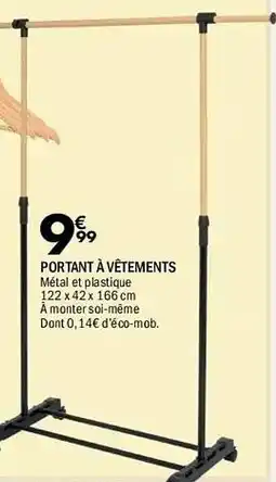 La Foir'Fouille Portant à vêtements métal et plastique offre