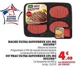 Hache ultra savoureux 15% mg socopa