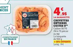 Maximarché Crevettes entieres cuites u offre