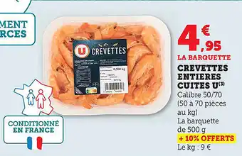 Maximarché Crevettes entieres cuites u offre