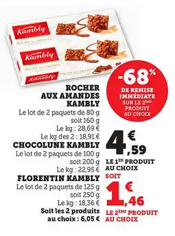 Maximarché Rocher aux amandes kambly offre