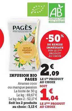 Maximarché Infusion bio pages offre