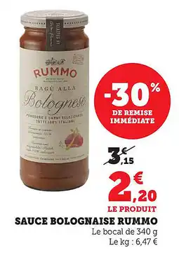 Maximarché Sauce bolognaise rummo offre