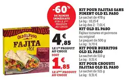 Maximarché Kit pour fajitas sans piment old el paso offre