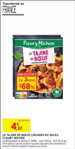 Intermarché Fleury michon - le tajine de boeuf, légumes du soleil offre