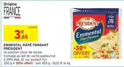 Intermarché Président - emmental râpé fondant offre