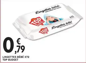 Intermarché Top budget - lingettes bébé x72 offre