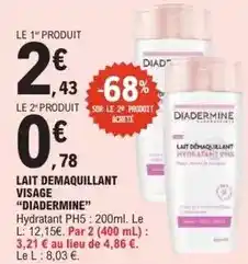 E.Leclerc Diadermine - lait demaquillant visage offre