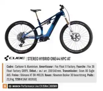 Culture Vélo Cube - stereo hybrid one44 hpc at offre