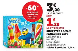 Maximarché Sucettes a l'eau panaches yeti offre