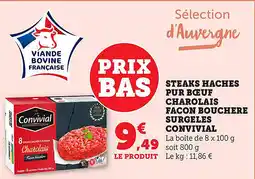 Maximarché Steaks haches pur bœuf charolais facon bouchere surgeles convivial offre