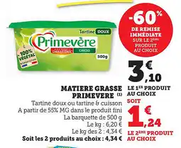 Maximarché Matiere grasse primevere offre