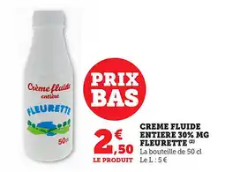 Maximarché Creme fluide entiere 30% mg fleurette offre