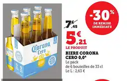 Maximarché Biere corona cero 0,0° offre