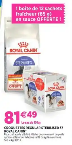 Delbard Croquettes regular sterilised 37 royal canin offre