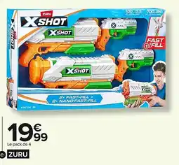 Carrefour Pack de 4 pistoles xshot offre