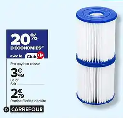 Carrefour Lot de 2 cartouches filtrantes offre