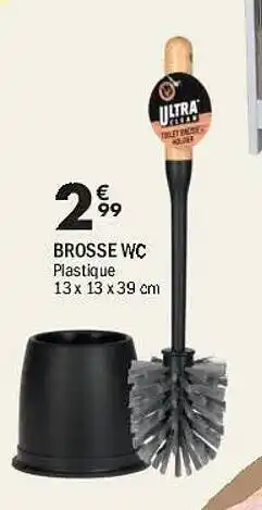 La Foir'Fouille Brosse wc plastique 13 x 13 x 39 cm offre
