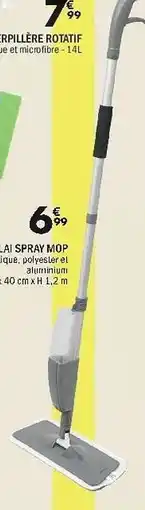 La Foir'Fouille Balai spray mop plastique, polyester el aluminium 13 x 40 cm x h 1,2 m offre
