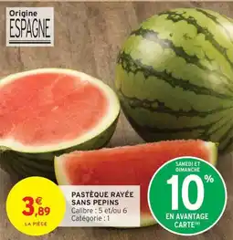 Intermarché Contact Pastèque rayée sans pepins offre