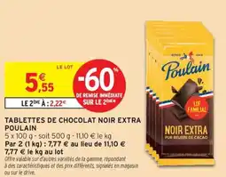 Intermarché Contact POULAIN Tablettes de chocolat noir extra offre