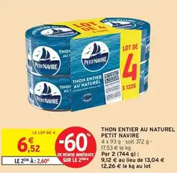 Intermarché Contact PETIT NAVIRE Thon entier au naturel offre