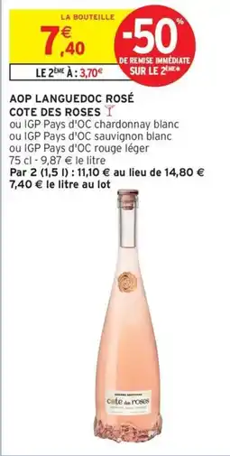 Intermarché Contact Aop languedoc rosé cote des roses offre