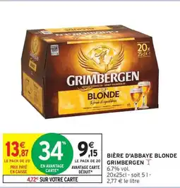 Intermarché Contact GRIMBERGEN Bière d'abbaye blonde offre