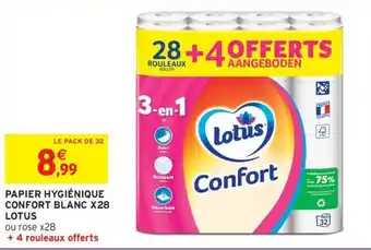 Intermarché Contact LOTUS Papier hygiénique confort blanc x28 offre