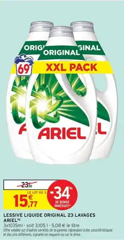 Intermarché Contact ARIEL Lessive liquide original 23 lavages offre