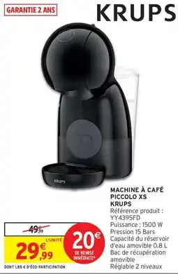Intermarché Contact KRUPS Machine à café piccolo xs offre