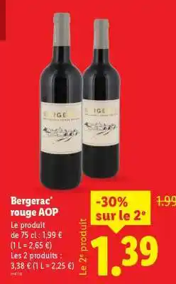 Lidl Bergerac rouge AOP offre