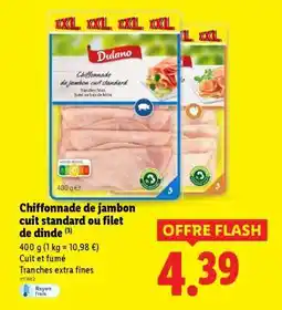 Lidl Chiffonnade de jambon cuit standard ou filet de dinde offre