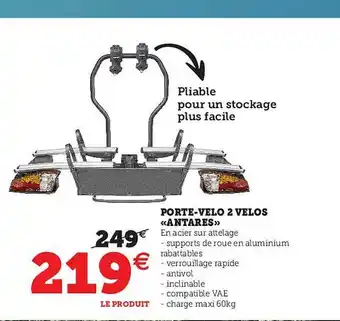 Hyper U Porte-vélo 2 Velos offre