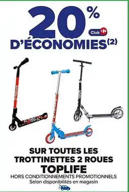 Carrefour Sur toutes les trottinettes 2 roues toplife offre