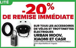 Carrefour Sur tous les accessoires de vélos et trottinettes électriques urban moov xiaomi et casr offre