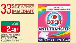 Match Lingettes anti transfer carrefour expert offre