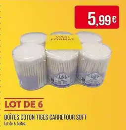 Match Boîtes coton tiges carrefour soft offre