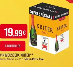 Match Kriter Vin Mousseux offre