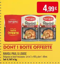 Match Paul & Louise Ravioli offre