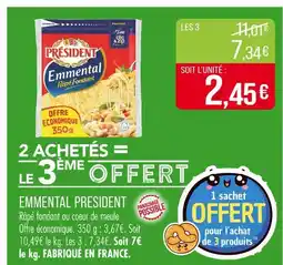 Match PRESIDENT Emmental offre
