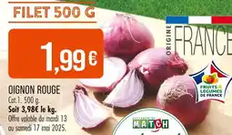 Match Oignon Rouge offre