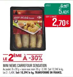 Match CARREFOUR SENSATION Mini nems offre