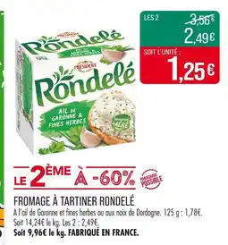 Match PRÉSIDENT Fromage à tartiner Rondelé offre