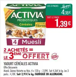 Match ACTIVIA Yaourt céréales offre