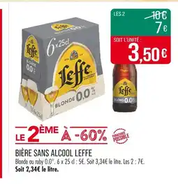 Match LEFFE Bière sans alcool offre