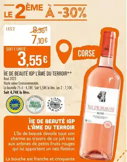 Match L’ÂME DU TERROIR Ile îie de beauté igp offre