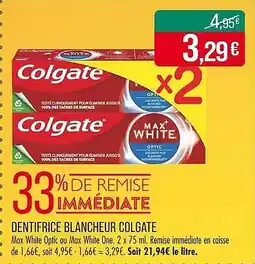 Match Dentifrice blancheur colgate offre